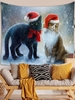 Christmas Cat Pattern Wall Hanging Tapestry
