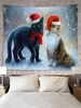 Christmas Cat Pattern Wall Hanging Tapestry