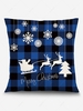 Christmas Checkerboard Snowflake Elk Pattern Decorative Pillowcase