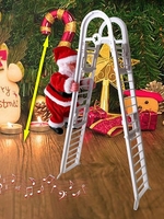 Christmas Decoration Upgraded Electric Ladder Climbing Santa Claus Design Dolls Toy (Without Battery)