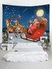 Christmas Deer and Santa Claus Print Tapestry