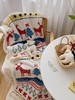 Christmas Elk and Geometric Fuzzy Coral Fleece Blanket