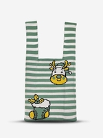 Christmas Elk Gift Pattern Knitted Tote Bag