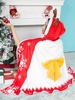 Christmas Elk Hooded Bowknot Flannel Tie Front Poncho