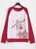 Christmas Funny Elk Raglan Sleeve Snowflake Sweatshirt S Red