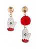Christmas Fuzzy Ball Asymmetric Earrings