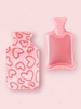 Christmas Gift 1000ML Higher Quality Rubber Hot Water Bottle Heating Pad With Fluffy Heart Flannel Cover Extra Large Extra Thick Hot Water Bag Hand Fe