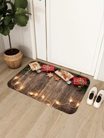 Christmas Gift Light Wooden Pattern Floor Mat
