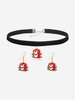 Christmas Gift Pattern Choker Necklace and Pendant Earrings Set