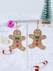 Christmas Gingerbread Man Shaped Drop Earrings