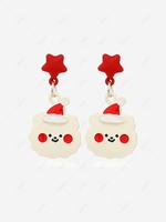 Christmas Hat Cartoon House Star Drop Earrings