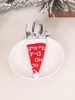 Christmas Hat Shaped Snowflake Tree Letter Embroidered Fork and Knife Storage Bag