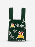 Christmas Hat Snowflake Pattern Knitted Bag