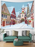 Christmas House Print Tapestry