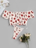 Christmas Off The Shoulder Snowflake Gift Graphic Top and Panty Set S White