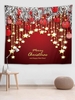 Christmas Ornaments and Slogan Print Tapestry