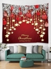 Christmas Ornaments and Slogan Print Tapestry