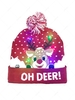 Christmas Pattern LED Light Bobble Hat