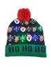 Christmas Pattern LED Light Bobble Hat