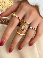 Christmas Pendant 4Pcs Beading Rings
