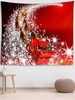 Christmas Santa and Deer Print Tapestry