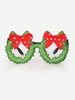 Christmas Santa Claus Bowknot Decorated Shiny Glasses