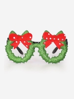 Christmas Santa Claus Bowknot Decorated Shiny Glasses