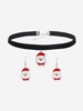 Christmas Santa Claus Choker Necklace and Earrings Set