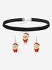 Christmas Santa Claus Choker Necklace and Earrings Set