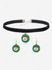 Christmas Santa Claus Drop Earrings and Choker Necklace Set