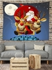Christmas Santa Claus Elk Pattern Wall Hanging Tapestry