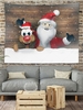 Christmas Santa Claus Elk Pattern Wall Hanging Tapestry