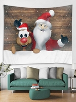 Christmas Santa Claus Elk Pattern Wall Hanging Tapestry