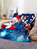 Christmas Santa Claus Elk Snowflake Pattern Flannel Blanket
