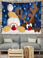 Christmas Santa Claus Elk Snowflake Pattern Wall Hanging Tapestry