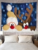 Christmas Santa Claus Elk Snowflake Pattern Wall Hanging Tapestry