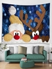 Christmas Santa Claus Elk Snowflake Pattern Wall Hanging Tapestry