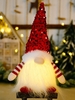 Christmas Santa Claus Faceless Sequined LED Light Plush Doll (Without Battery)