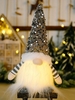 Christmas Santa Claus Faceless Sequined LED Light Plush Doll (Without Battery)