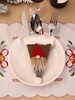 Christmas Santa Claus Fuzzy Detail Fork and Knife Storage Bag