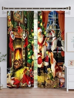 Christmas Santa Claus Pattern Curtain