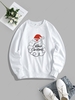 Christmas Santa Claus Print Pullover Sweatshirt Xl White
