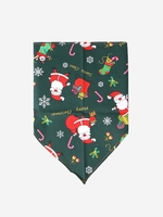 Christmas Santa Claus Snowflake Cartoon Patterned Pet Bandana