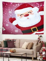 Christmas Santa Claus Snowflake Pattern Tapestry
