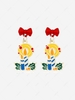 Christmas Santa Claus Snowman Bow Decor Drop Earrings