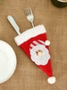 Christmas Santa Claus Snowman Detail Fork and Knife Storage Bag
