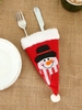 Christmas Santa Claus Snowman Detail Fork and Knife Storage Bag