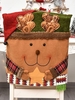 Christmas Santa Claus Snowman Elk Decorated Chair Back Cover