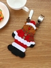 Christmas Santa Claus Snowman Elk Shaped Fork and Knife Storage Bag