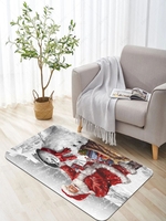 Christmas Santa Claus Snowman Pattern Floor Mat